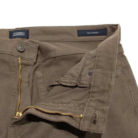 Citizens of Humanity NWT 5 Pocket Jean Cut Pants Size 36 US Solid Green Cotton
